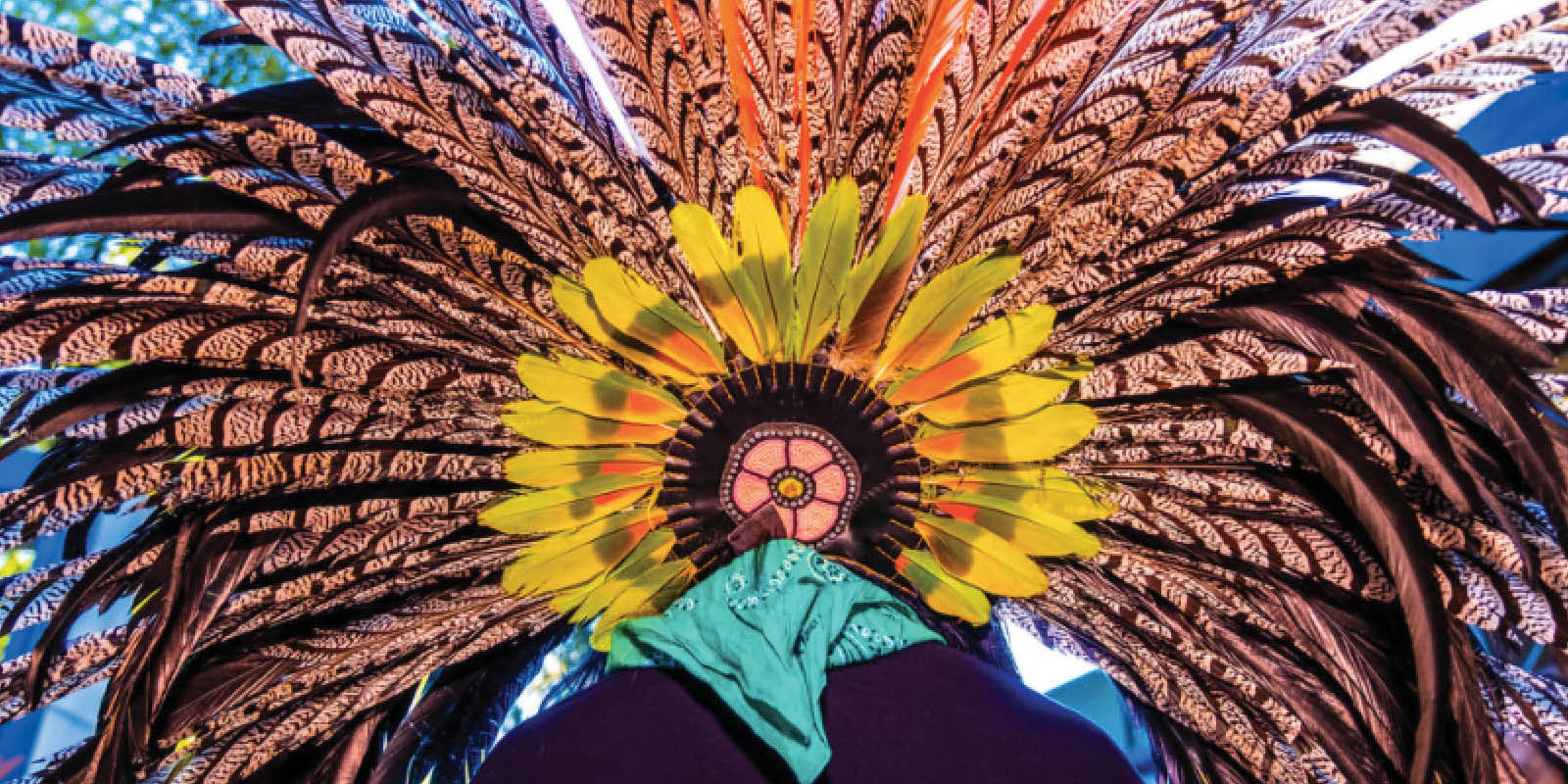 Indigenous headdress closeup